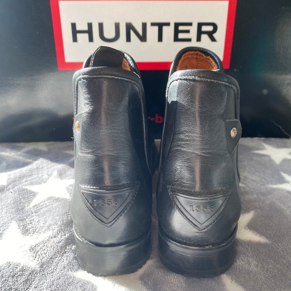 Hunter Black Leather Chelsea Boots Women's 7/US 38/EU - New WITHOUT Box - RARE! - Picture 4 of 6